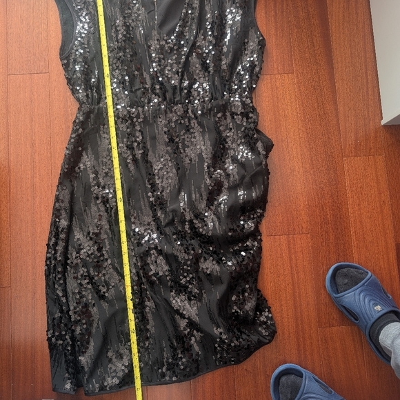 RW&Co - Sequin Dress - V-neck - Black - Picture 8 of 8
